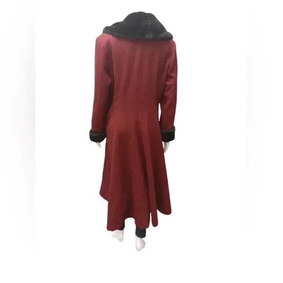 💥 HOST PICK💥 Le Château EUC Vintage Wool Blend Cranberry Wine  Coat Size Large - Picture 3 of 12